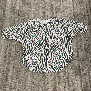 Vintage A LA BUY animal print button front drop shoulder Sz M/L no size tag
